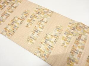 ヱ霞に寿模様織り出し　袋帯